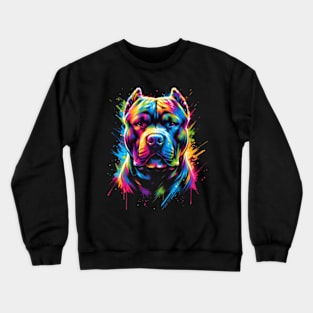 Pit Bull Mom Dog Lover Colorful Artistic Pitbull Owner Women Crewneck Sweatshirt